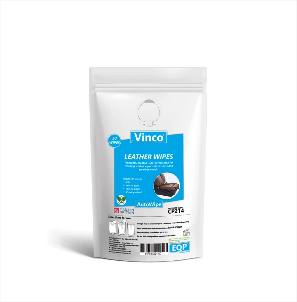 Vinco High Quality Car Leather Wipes - 50 PACK Biodegradable Wipes